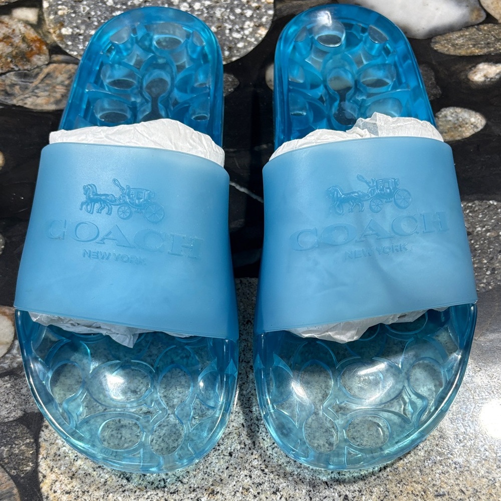 Coach Translucent Blue Slides
